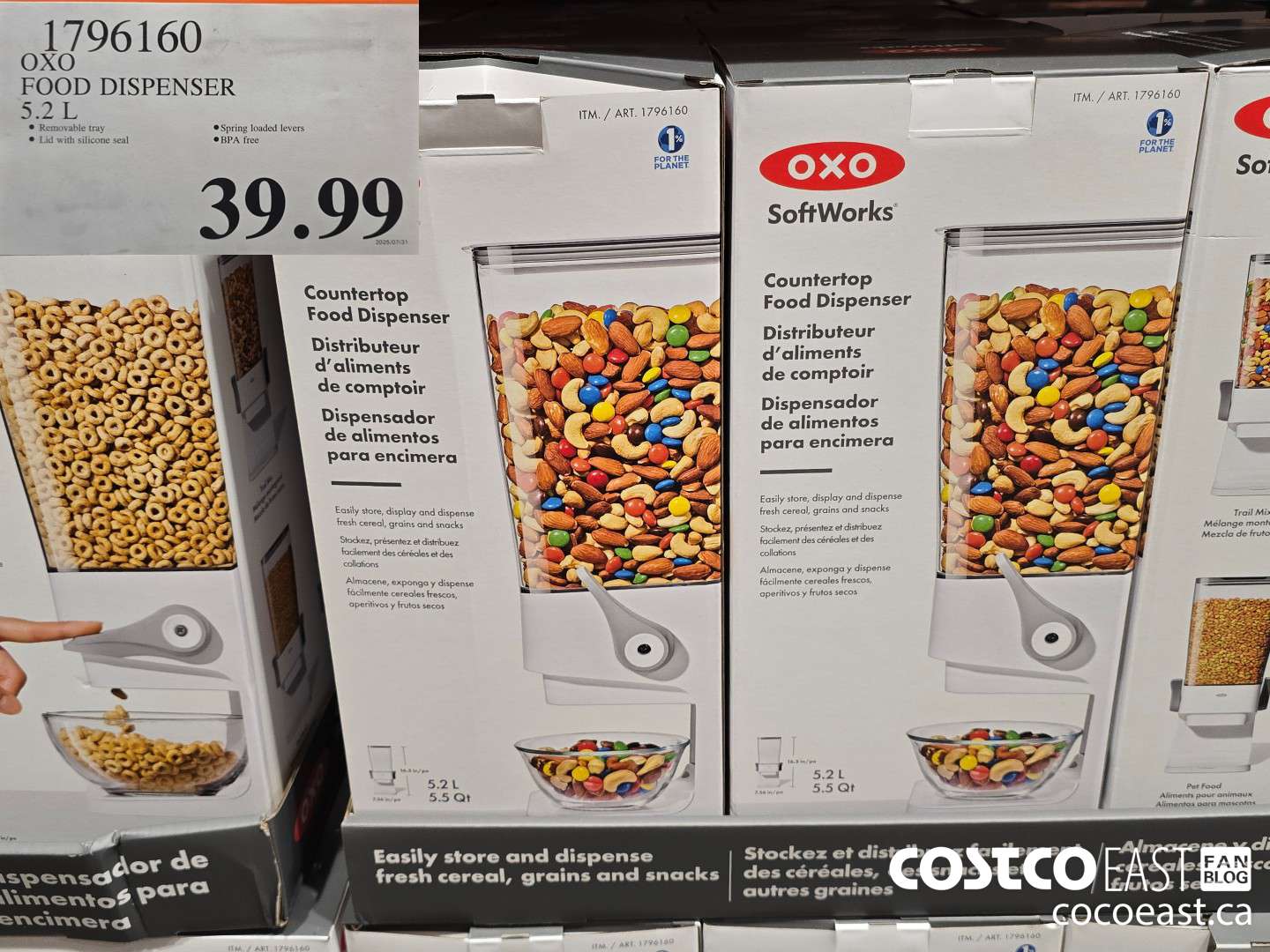 1796160 OXO FOOD DISPENSER 5.2 L $39.99