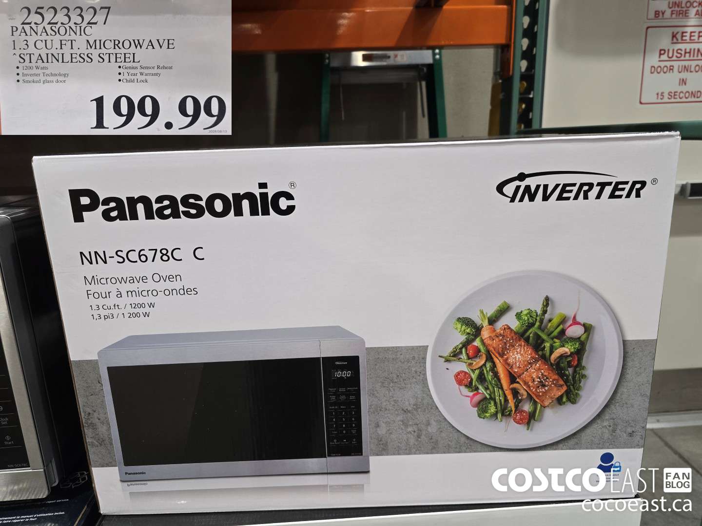 2523327 PANASONIC 1.3 CU.FT. MICROWAVE STAINLESS STEEL $199.99