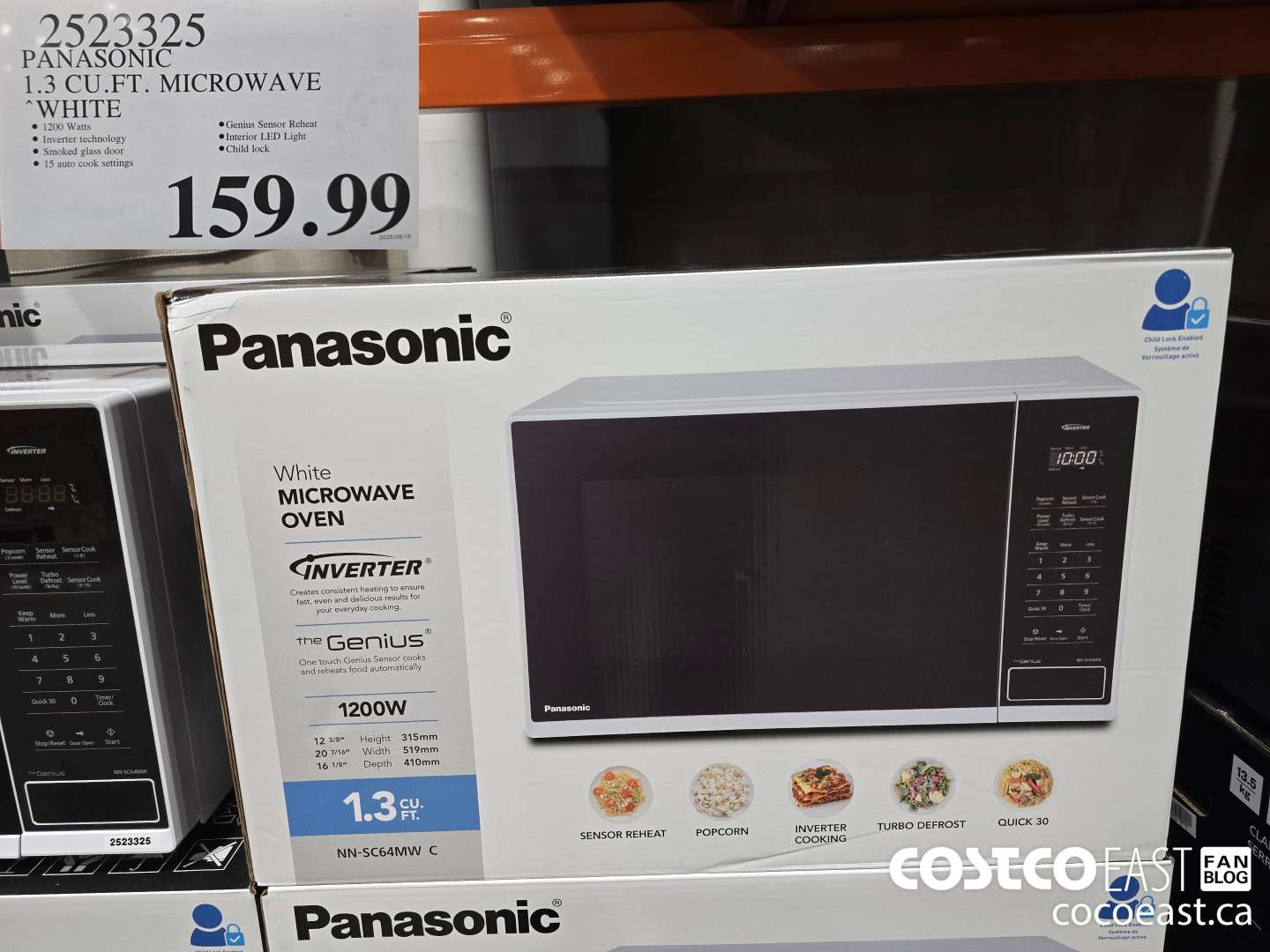 2523325 PANASONIC 1.3 CU.FT. MICROWAVE WHITE $159.99