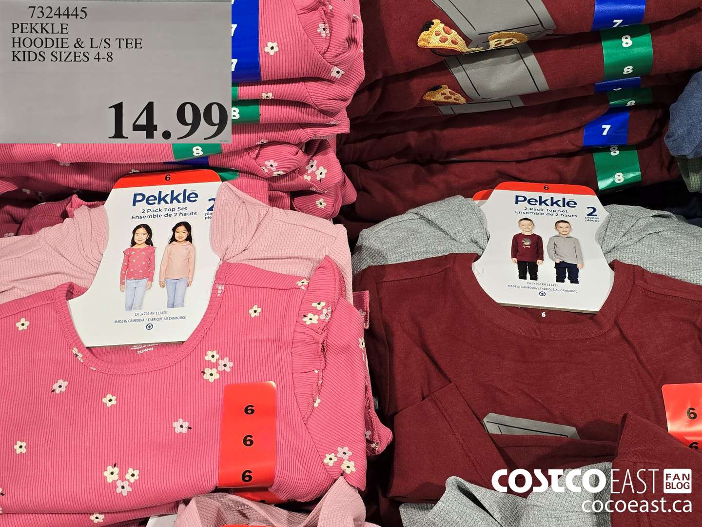 7324445 PEKKLE HOODIE & L/S TEE KIDS SIZES 4-8 $14.99