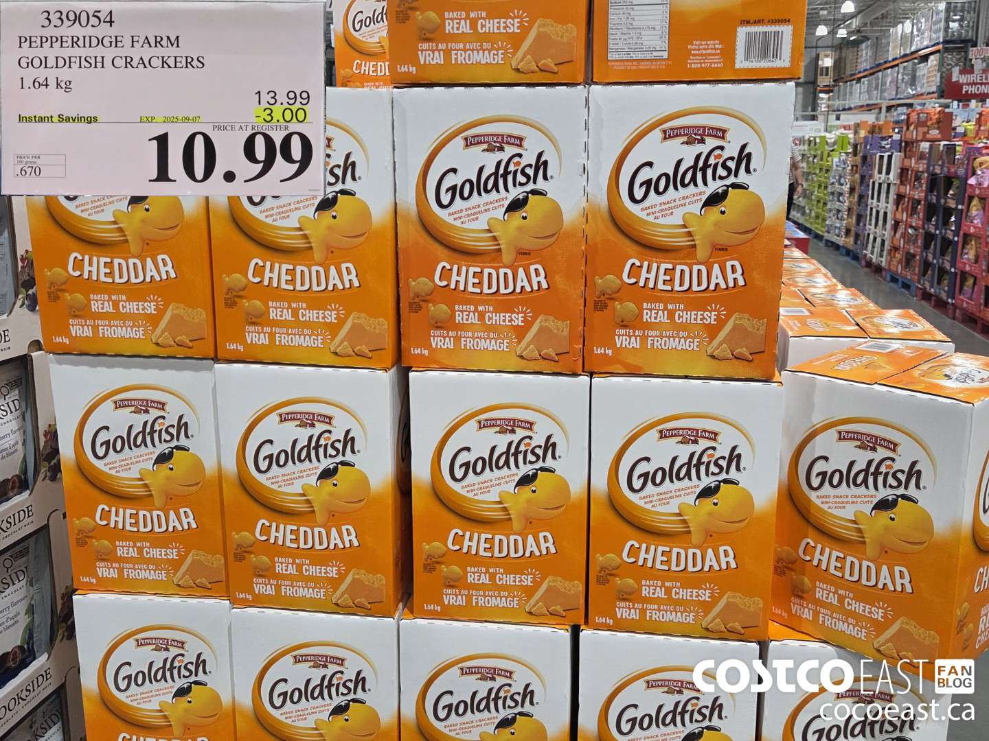 339054 PEPPERIDGE FARM GOLDFISH CHEDDAR 1.64 KG ($3.00 INSTANT SAVINGS EXPIRES ON 2025-08-31) $10.99