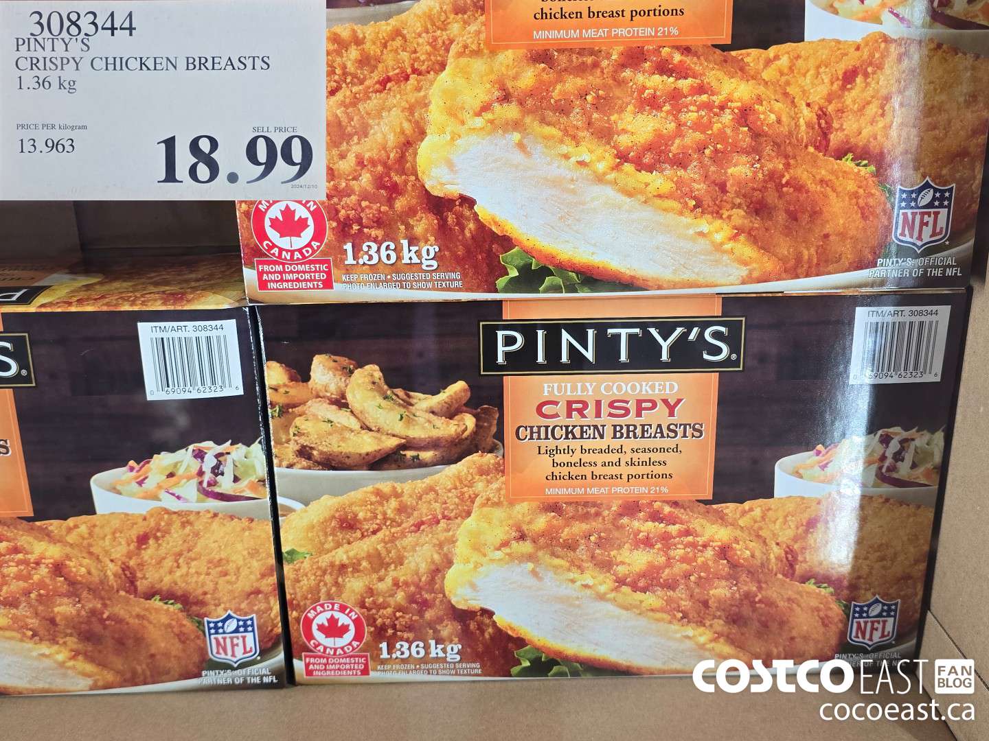 308344 PINTY'S CRISPY CHICKEN BREASTS 1.36 KG $18.99