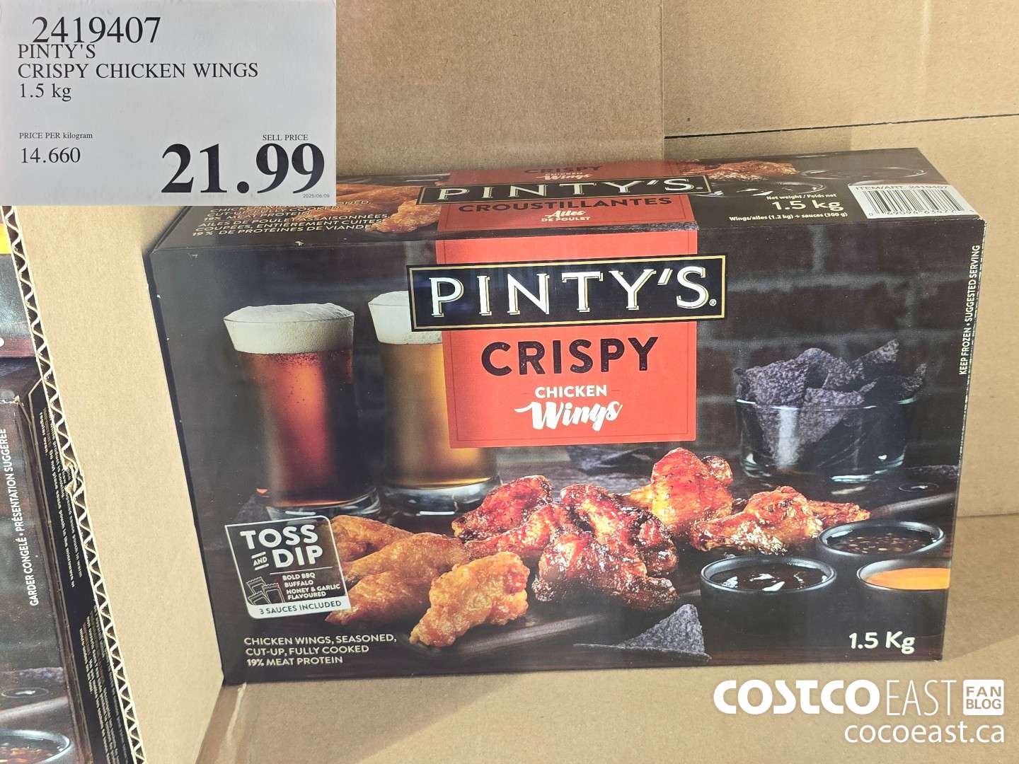 2419407 PINTY'S CRISPY CHICKEN WINGS 1.5 kg $21.99