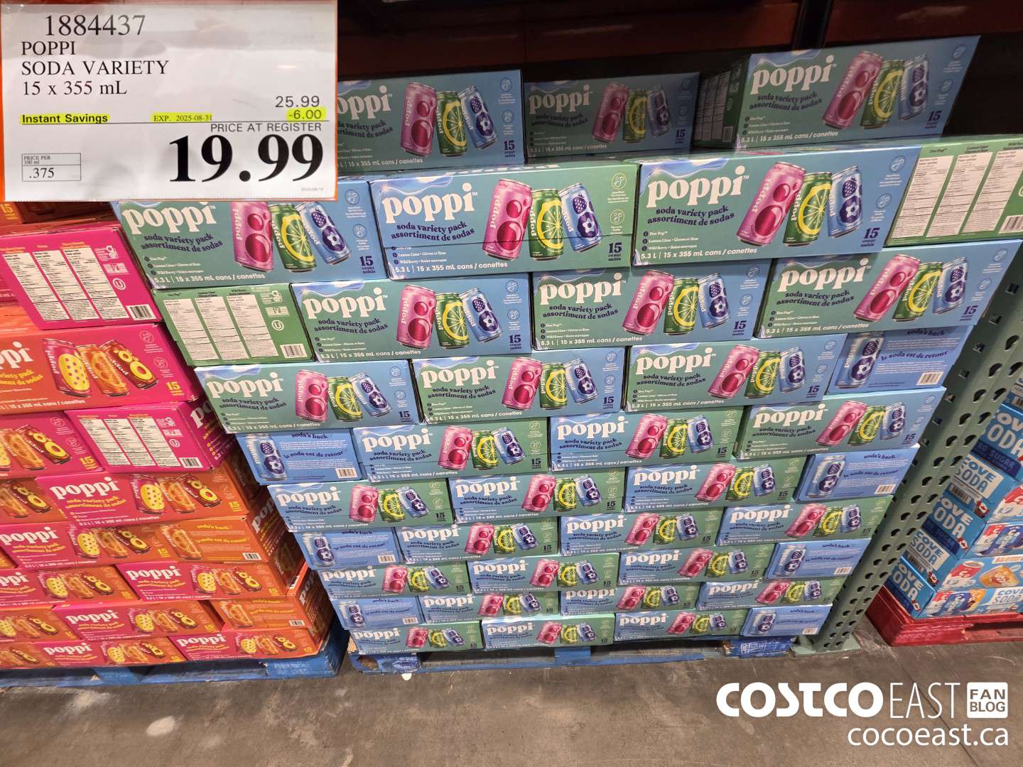 1884437 POPPI SODA VARIETY 15 X 355 ML ($6.00 INSTANT SAVINGS EXPIRES ON 2025-08-31) $19.99