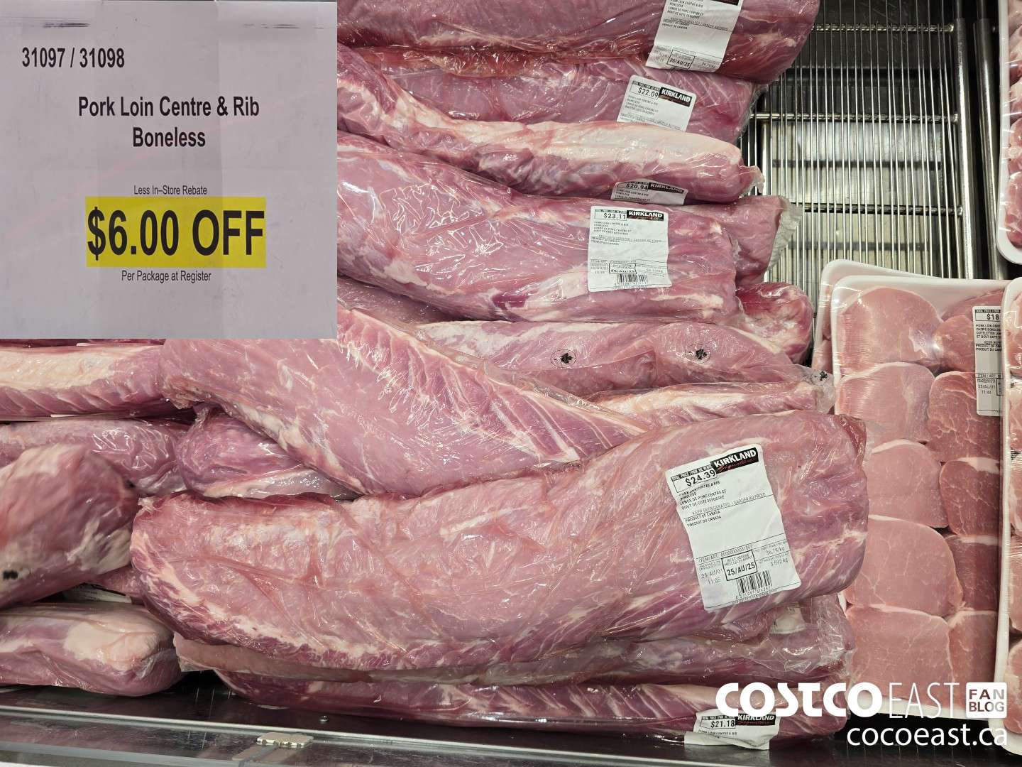 31097 PORK LOIN CENTRE & RIB BONELESS ($6.00 INSTANT SAVINGS)
