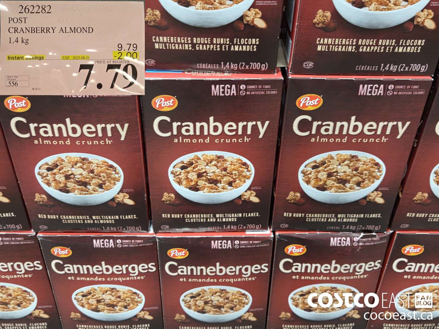 262282 POST CRANBERRY ALMOND 1.4 KG ($2.00 INSTANT SAVINGS EXPIRES ON 2025-08-31) $7.79