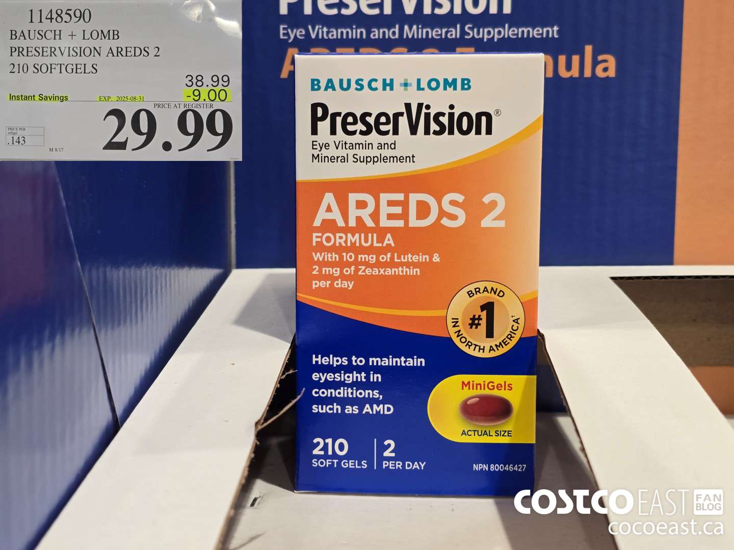 1148590 PRESERVISION AREDS 2 FORMULA 210 SOFTGELS ($9.00 INSTANT SAVINGS EXPIRES ON 2025-08-31) $29.99