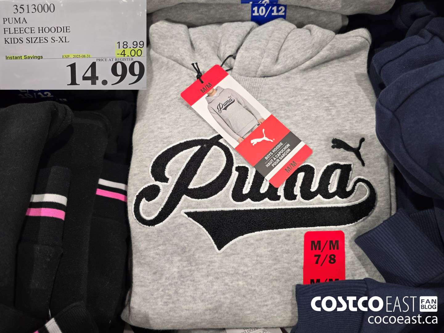 3513000 PUMA FLEECE HOODIE KIDS SIZES S-XL ($4.00 INSTANT SAVINGS EXPIRES ON 2025-08-31) $14.99