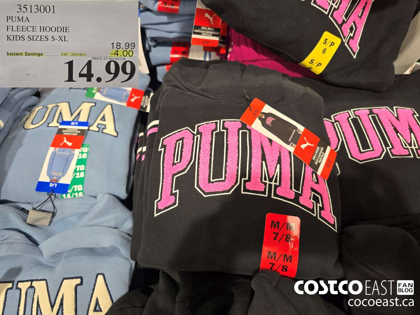 3513001 PUMA FLEECE HOODIE KIDS SIZES S-XL ($4.00 INSTANT SAVINGS EXPIRES ON 2025-08-31) $14.99