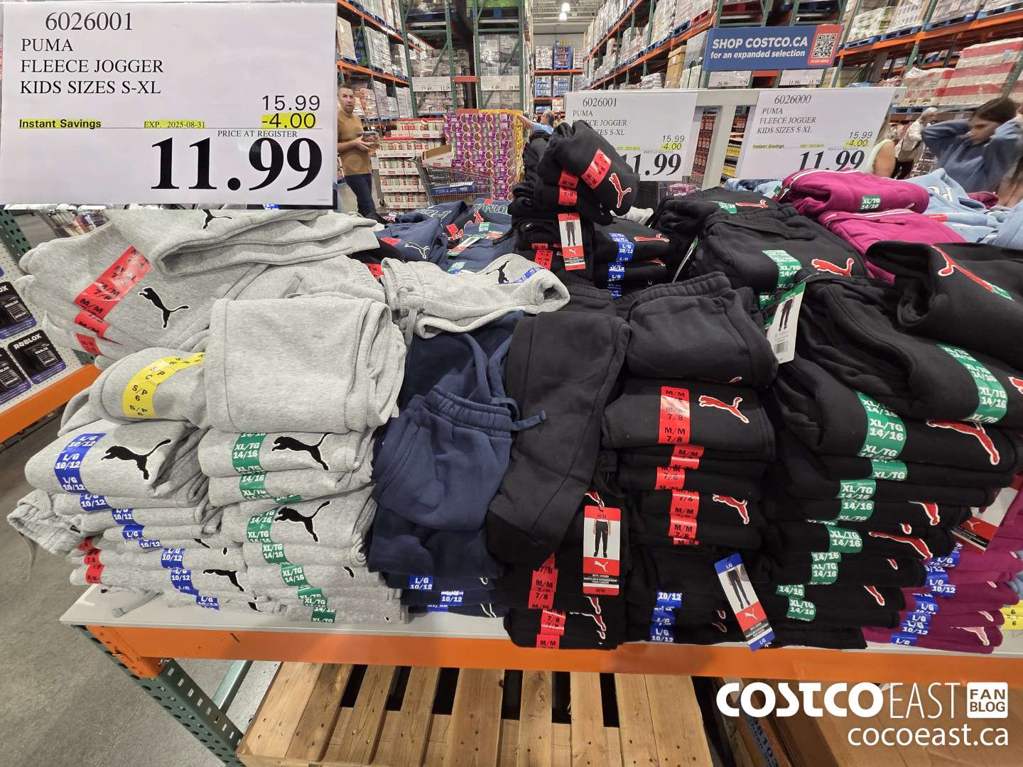 6026001 PUMA FLEECE JOGGER KIDS SIZES S-XL ($4.00 INSTANT SAVINGS EXPIRES ON 2025-08-31) $11.99