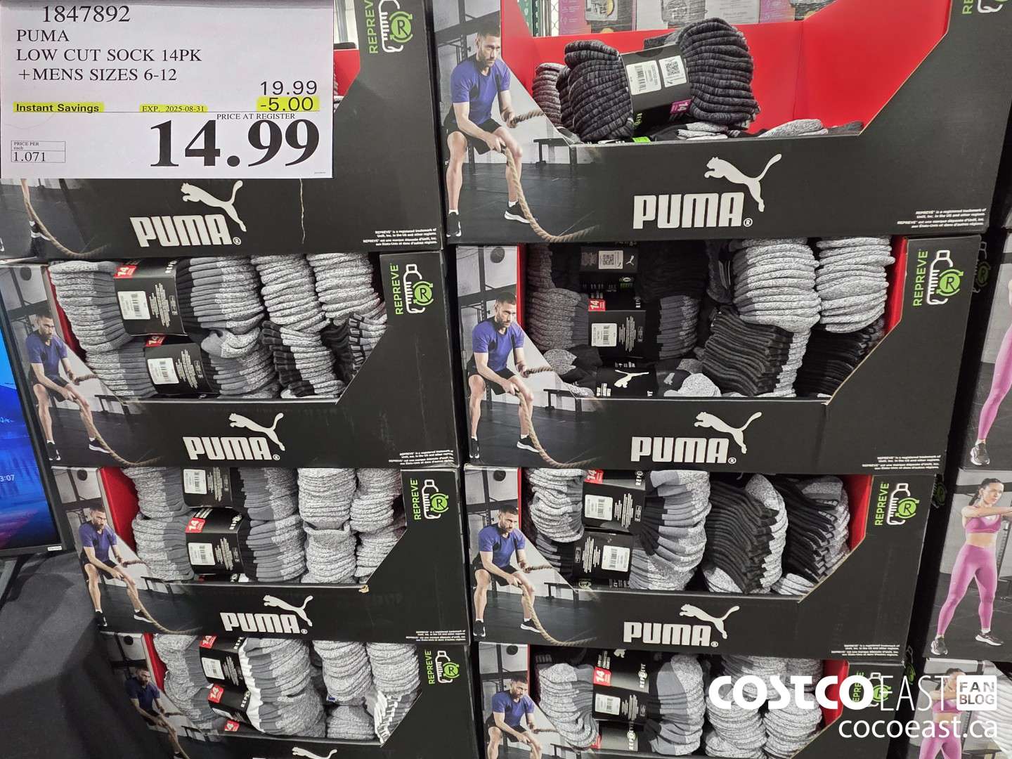 1847892 PUMA LOW CUT SOCKS 14PK +MENS SIZES 6-12 ($5.00 INSTANT SAVINGS EXPIRES ON 2025-08-31) $14.99