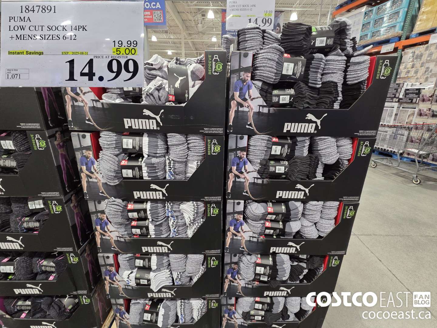 1847891 PUMA LOW CUT SOCKS 14PK +MENS SIZES 6-12 ($5.00 INSTANT SAVINGS EXPIRES ON 2025-08-31) $14.99