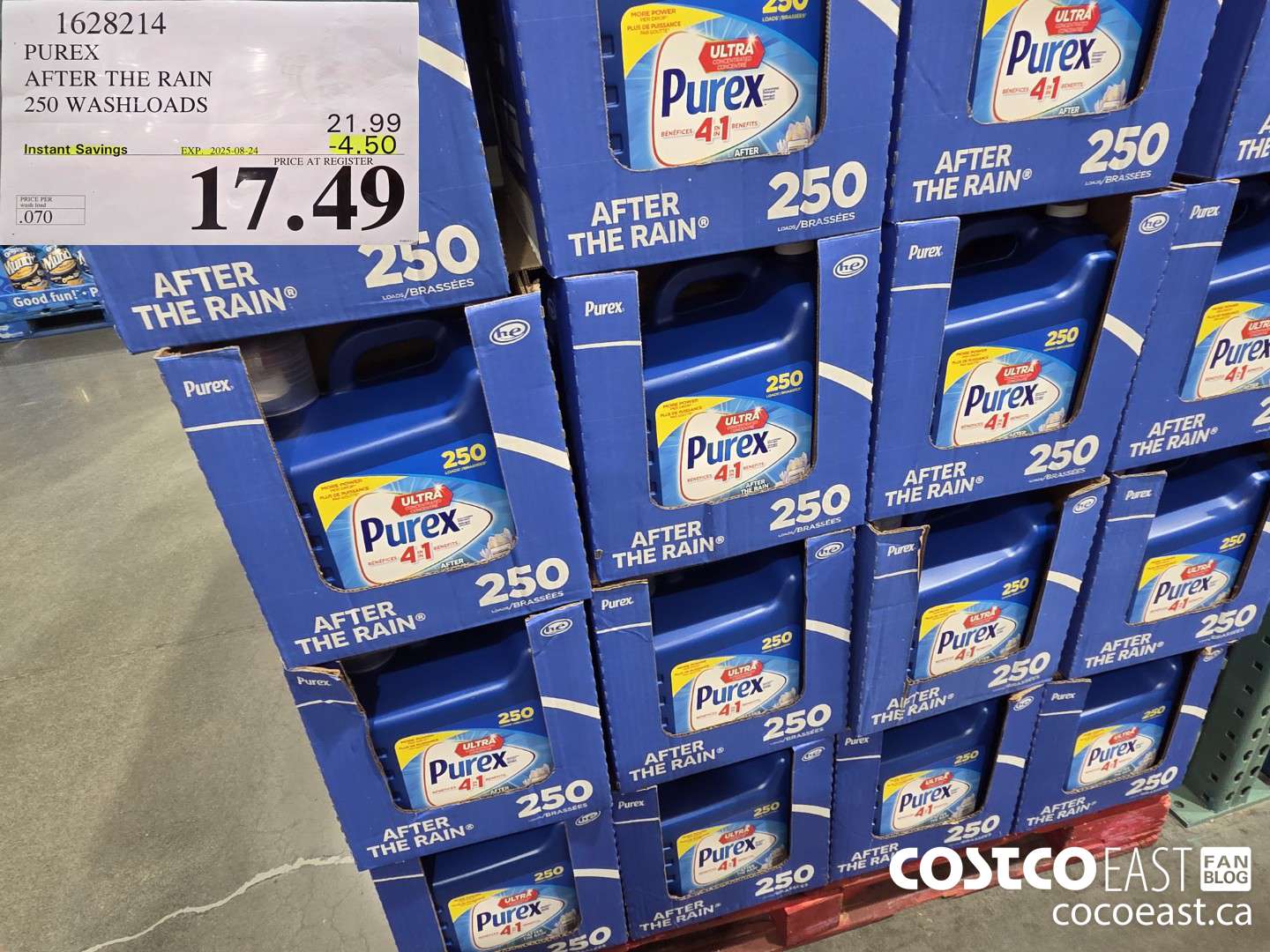 1628214 PUREX AFTER THE RAIN 250 washloads 2025-067-20 ($4.50 INSTANT SAVINGS EXPIRES ON 2025-08-24) $17.49