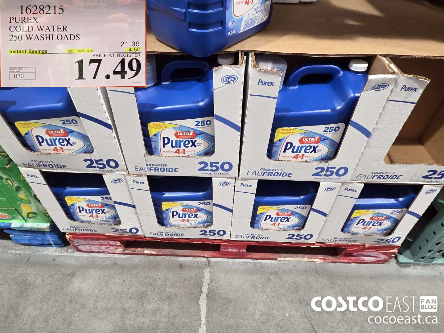 1628215 PUREX COLD WATER 250 washloads ($4.50 INSTANT SAVINGS EXPIRES ON 2025-08-24) $17.49
