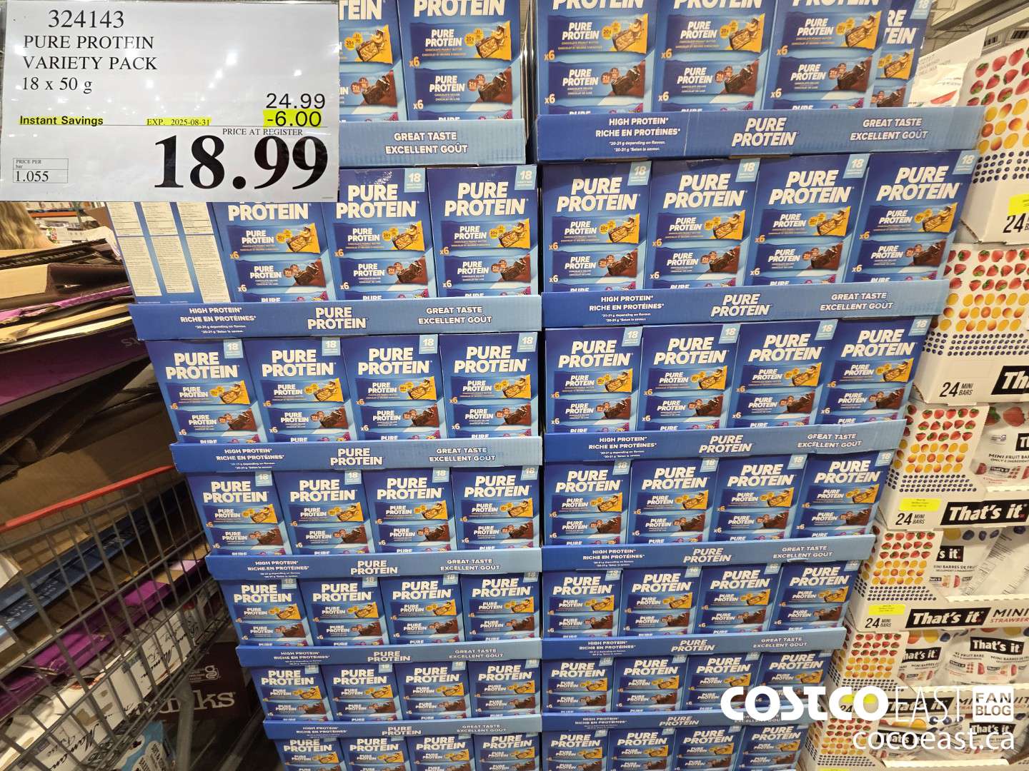 324143 PURE PROTEIN VARIETY PACK 18 x 50G ($6.00 INSTANT SAVINGS EXPIRES ON 2025-08-31) $18.99
