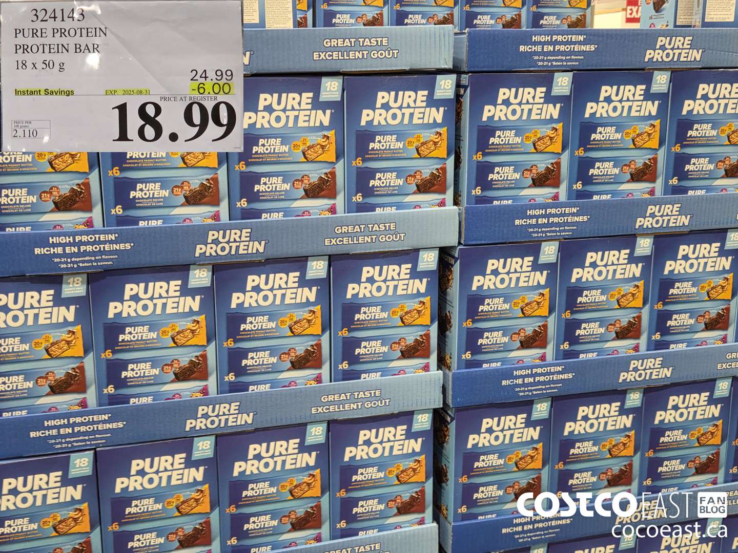 324143 PURE PROTEIN VARIETY PACK 18 x 50G ($6.00 INSTANT SAVINGS EXPIRES ON 2025-08-31) $18.99