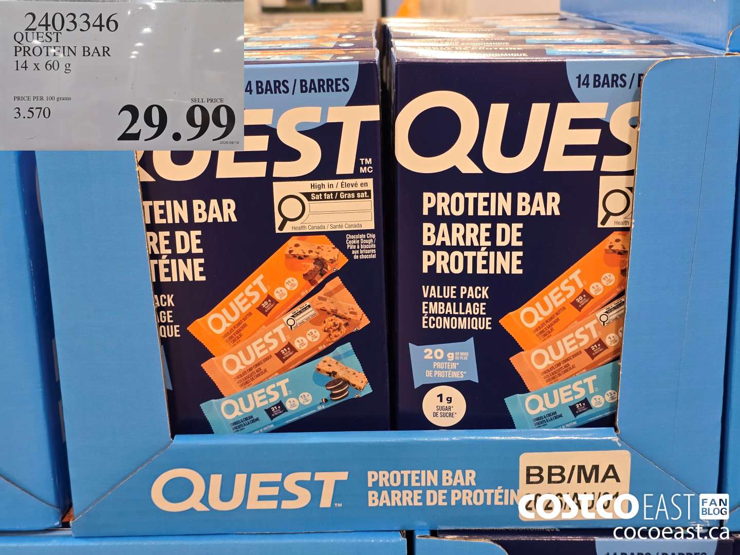 2403346 QUEST PROTEIN BAR 14 x 60 g $29.99
