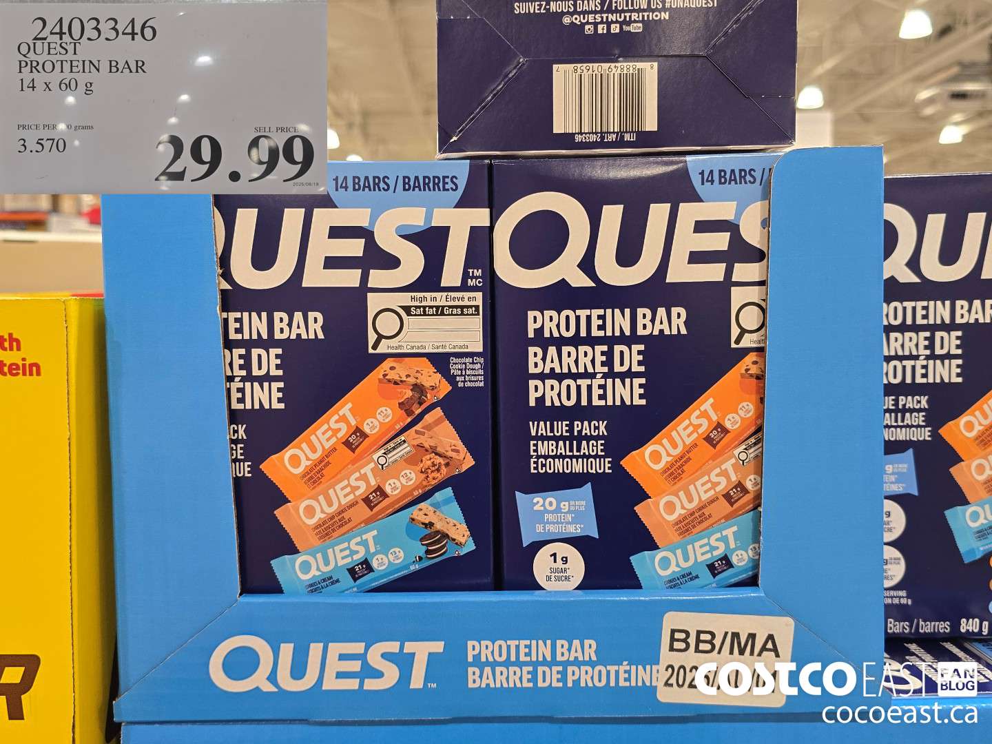 2403346 QUEST PROTEIN BAR 14 x 60 g $29.99