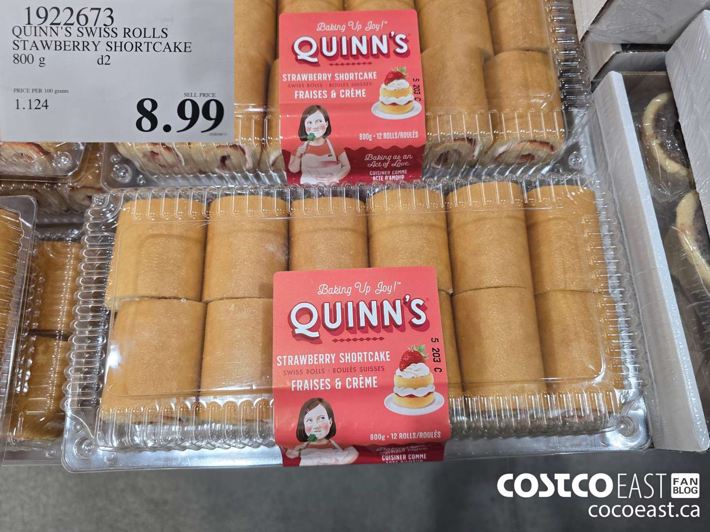 1922673 QUINN'S SWISS ROLLS STAWBERRY SHORTCAKE 800 g $8.99