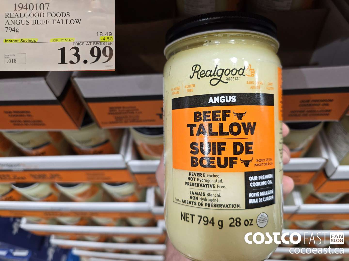 1940107 REALGOOD FOODS ANGUS BEEF TALLOW 794 G ($4.50 INSTANT SAVINGS EXPIRES ON 2025-08-03) $13.99