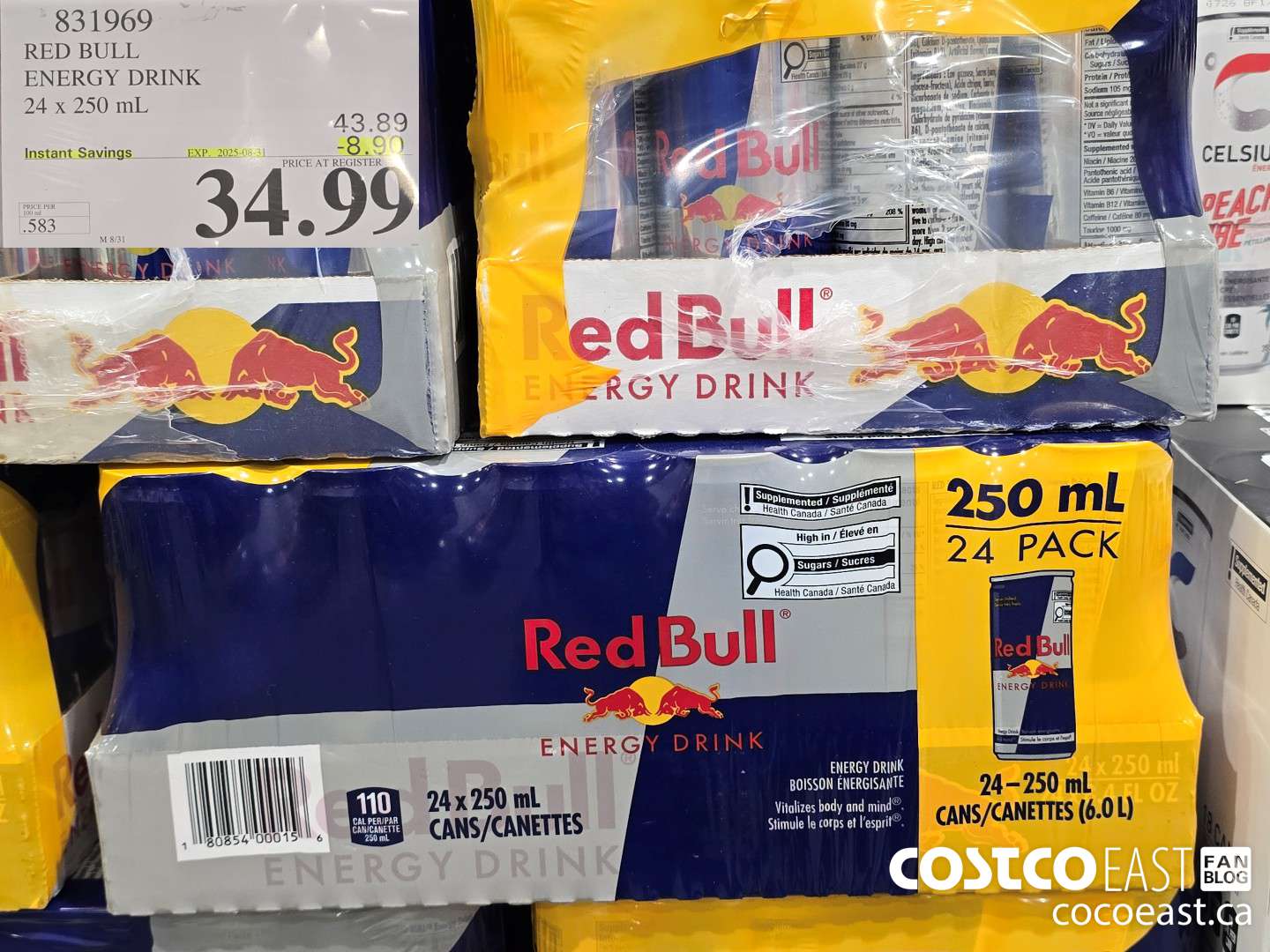 831969 RED BULL 24 x 250 mL ($8.90 INSTANT SAVINGS EXPIRES ON 2025-08-31) $34.99