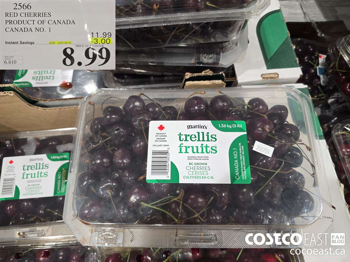 2566 RED CHERRIES PRODUCT OF CANADA CANADA NO.1 20245-08-03 ($3.00 INSTANT SAVINGS) $8.99