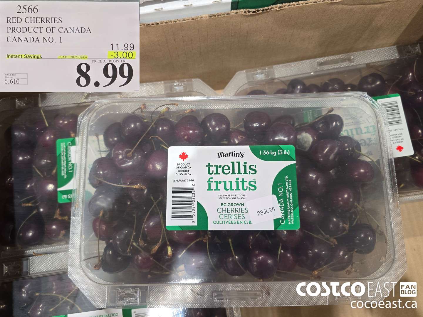 2566 RED CHERRIES PRODUCT OF CANADA CANADA NO.1 ($3.00 INSTANT SAVINGS EXPIRES ON 2025-08-04) $8.99