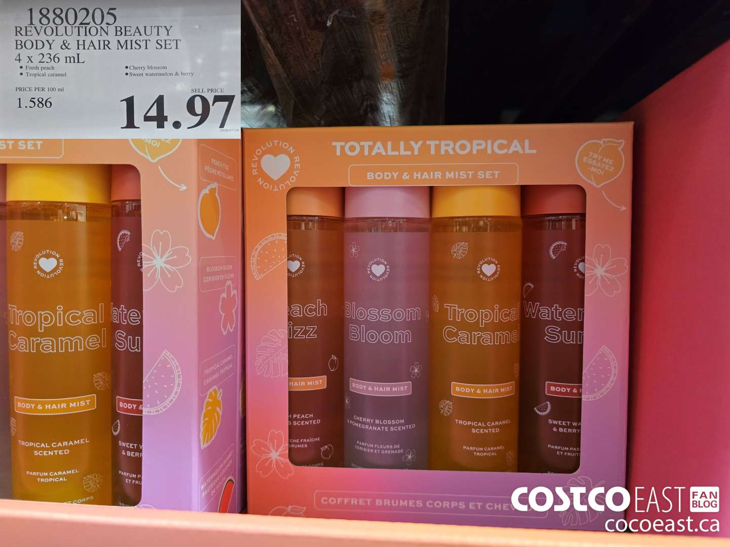 1880205 REVOLUTION BEAUTY BODY & HAIR MIST SET 4 x 236 mL $14.97