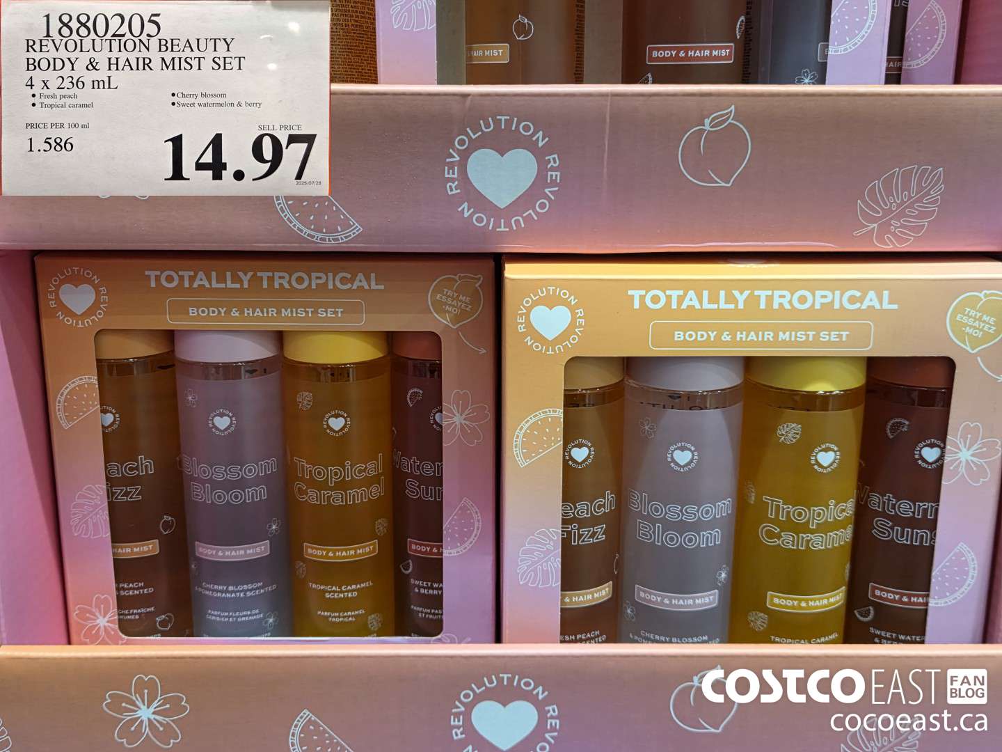 1880205 REVOLUTION BEAUTY BODY & HAIR MIST SET 4 x 236 mL ($14.00 INSTANT SAVINGS) $14.97