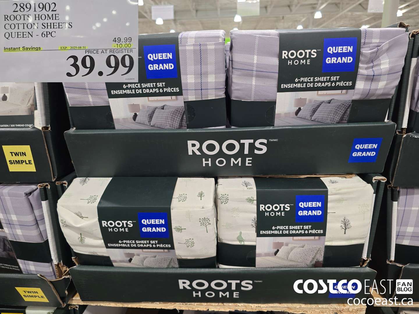 2891902 ROOTS COTTON SHEETS QUEEN - 6PC ($10.00 INSTANT SAVINGS EXPIRES ON 2025-08-31) $39.99