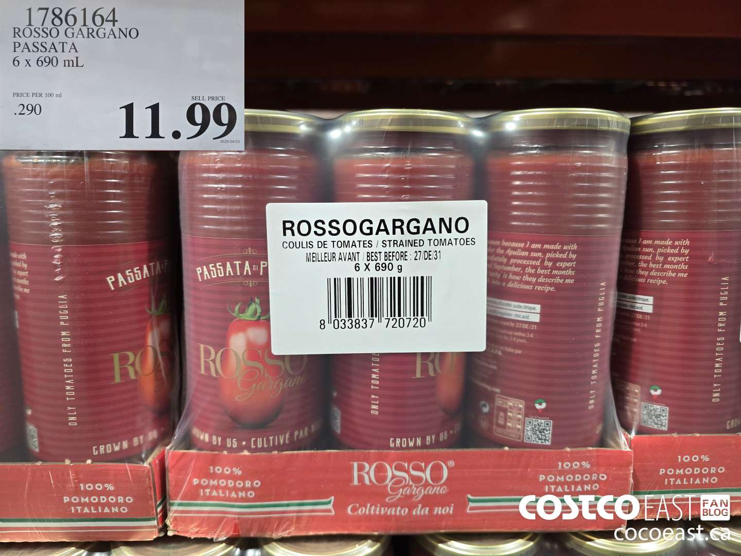 1786164 ROSSO GARGANO PASSATA 6 x 690 mL $11.99