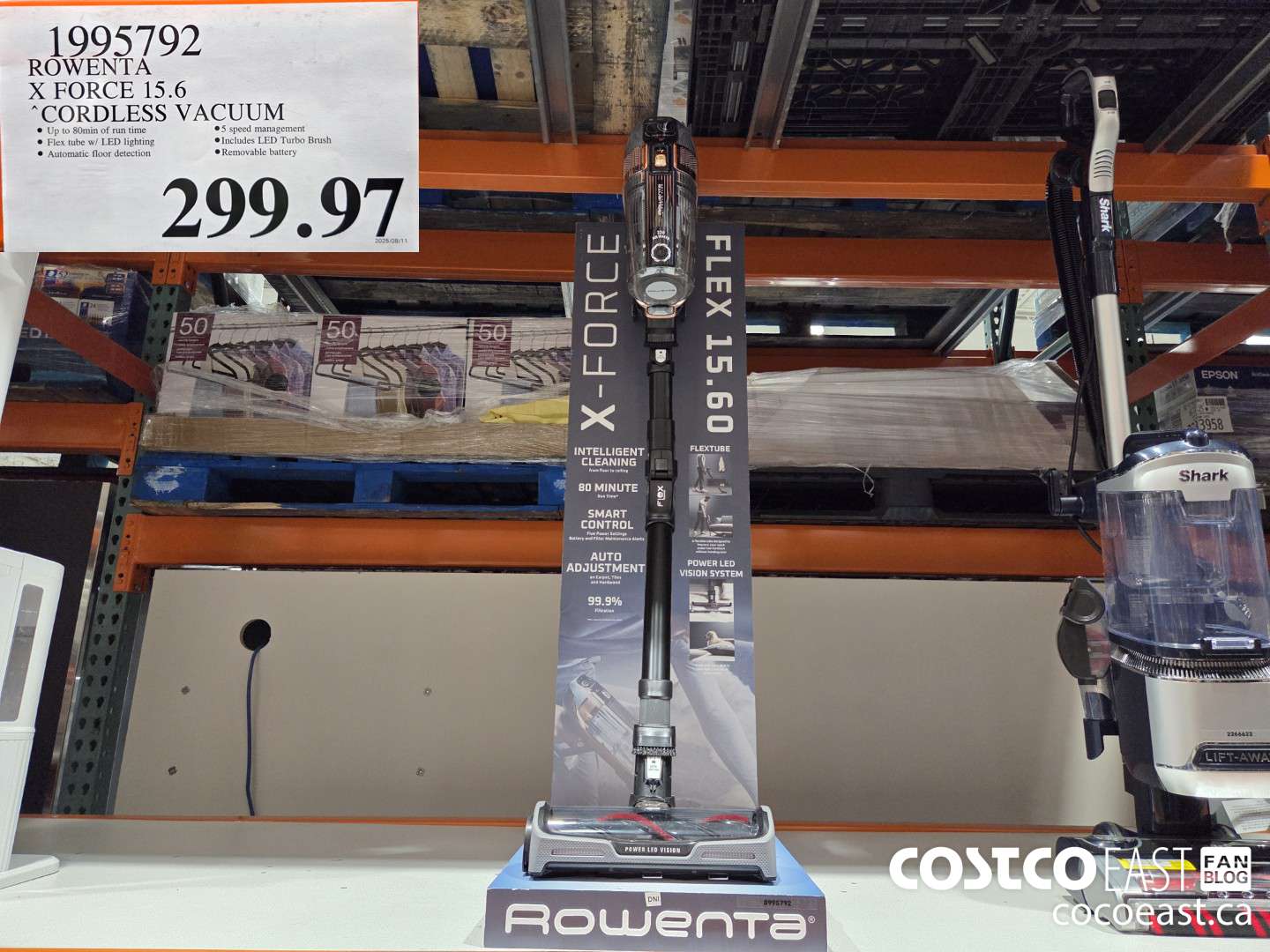 1995792 ROWENTA X FORCE 15.6 CORDLESS VACUUM $299.97