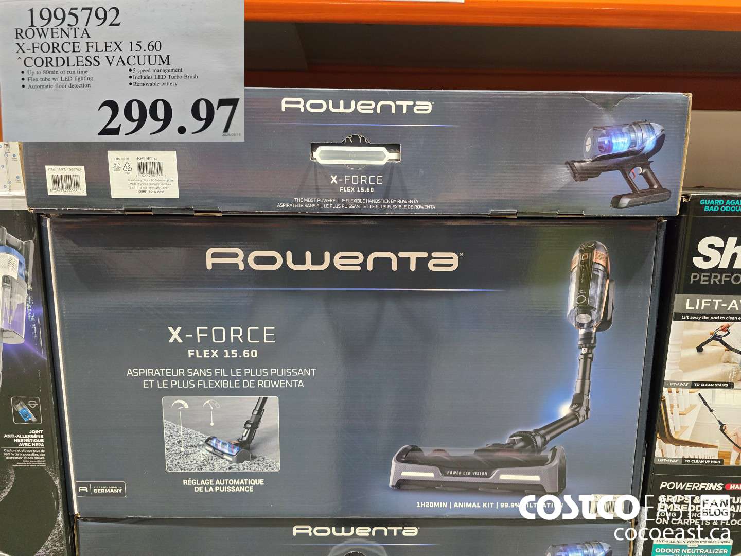 1995792 ROWENTA X FORCE 15.6 CORDLESS VACUUM $299.97