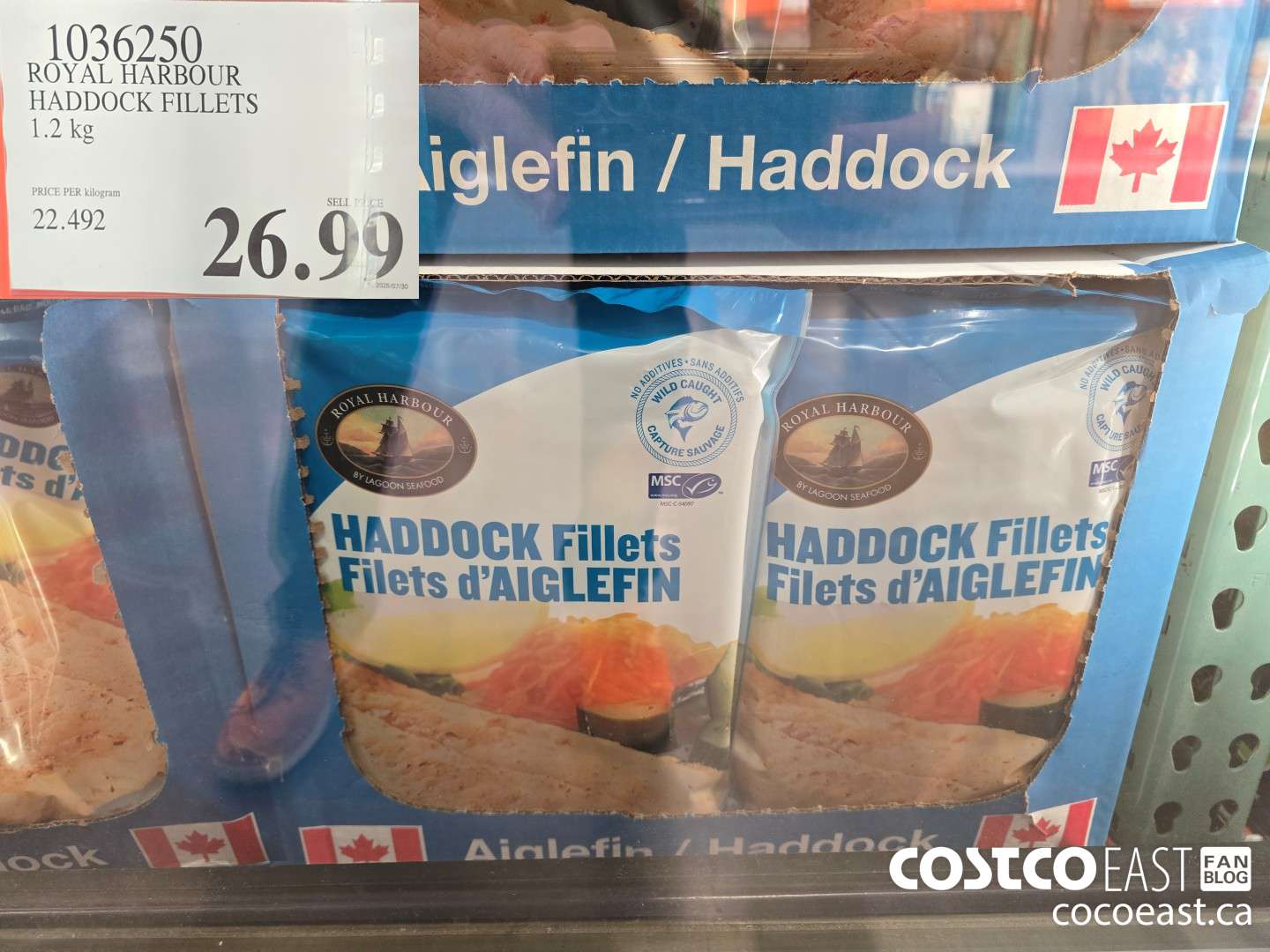 1036250 ROYAL HARBOUR HADDOCK FILLETS 1.2 KG $26.99