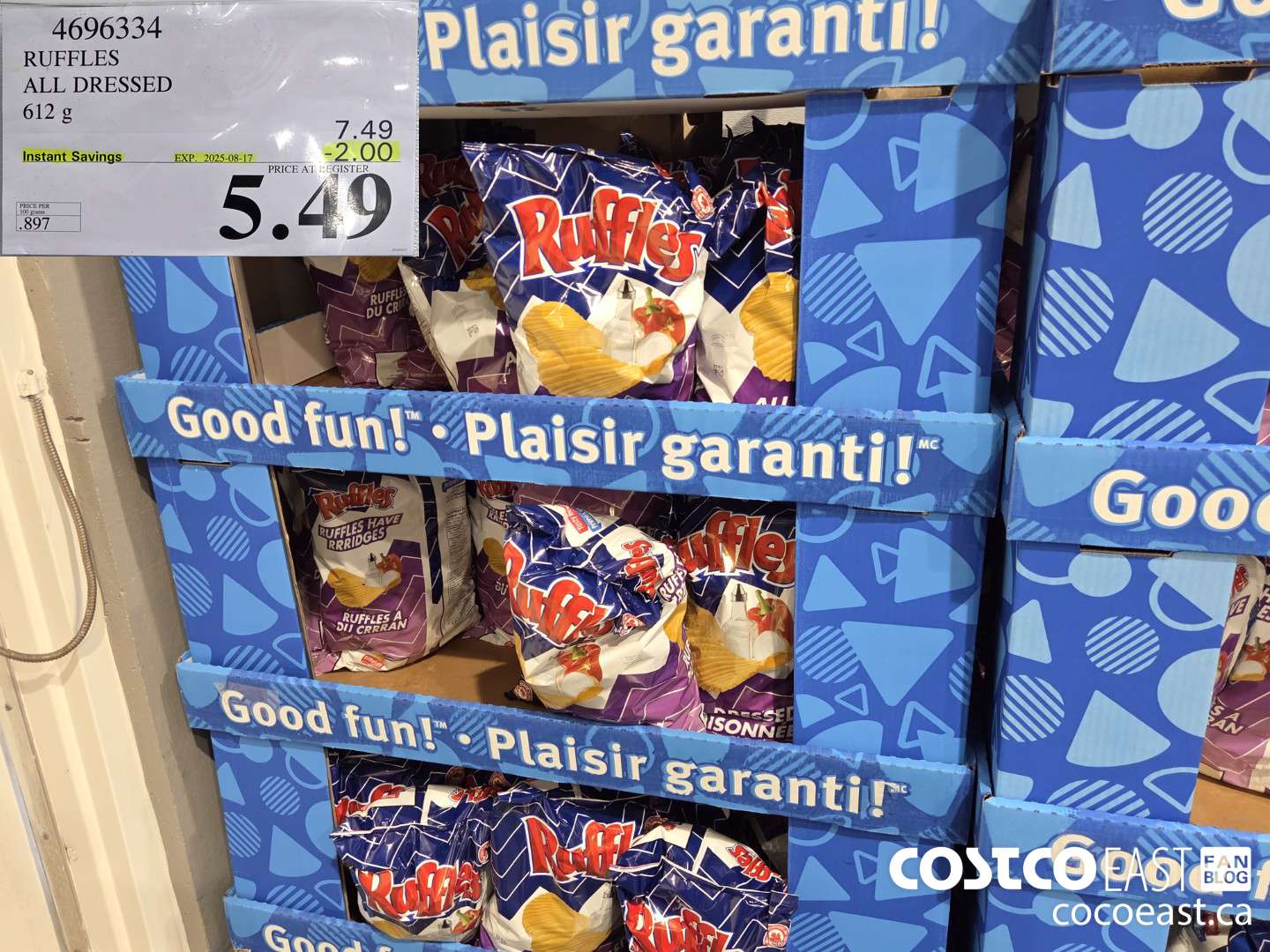 4696334 RUFFLES ALL DRESSED 612 g ($2.00 INSTANT SAVINGS EXPIRES ON 2025-08-17) $5.49