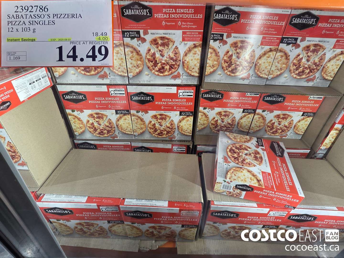 2392786 SABATASSO'S PIZZERIA PIZZA SINGLES 12x103 G ($4.00 INSTANT SAVINGS EXPIRES ON 2025-08-03) $14.49