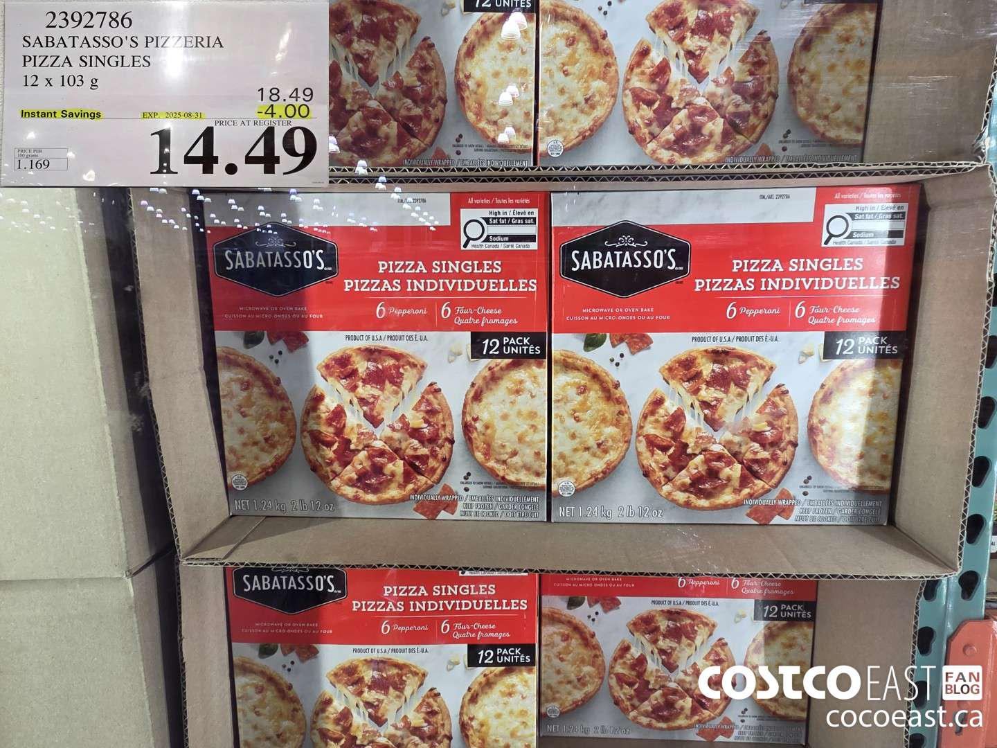 2392786 SABATASSO'S PIZZERIA PIZZA SINGLES 12x103 G ($4.00 INSTANT SAVINGS EXPIRES ON 2025-08-31) $14.49