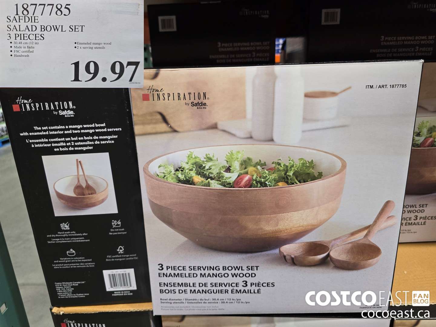 1877785 SAFDIE MANGO WOOD SALAD SET 3 PIECES $19.97