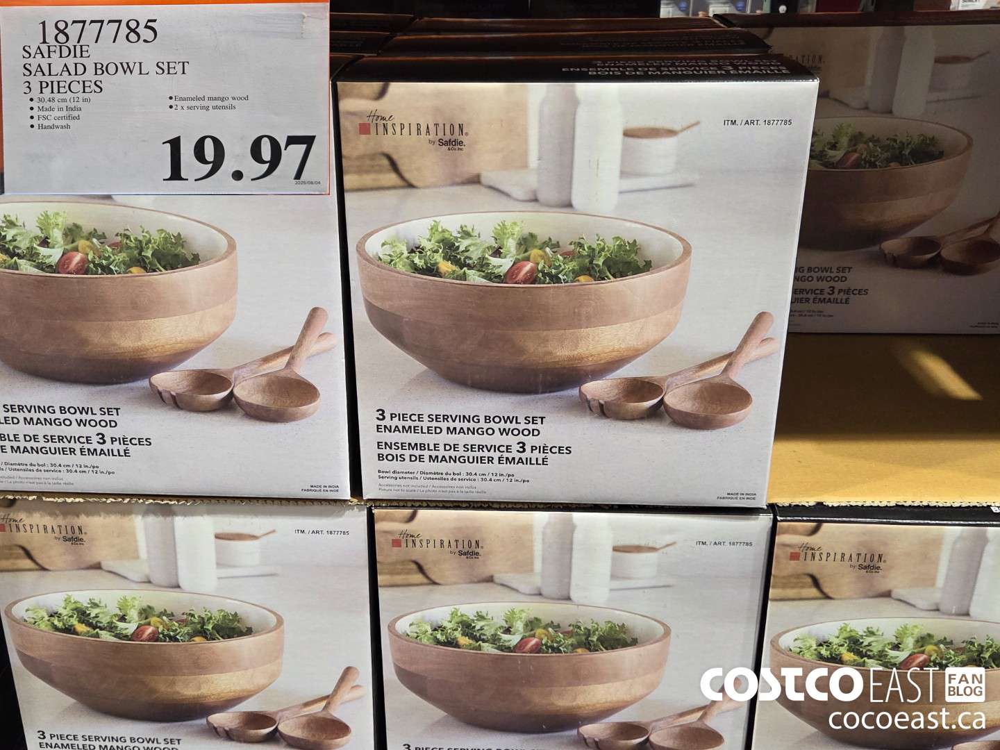 1877785 SAFDIE MANGO WOOD SALAD SET 3 PIECES $19.97