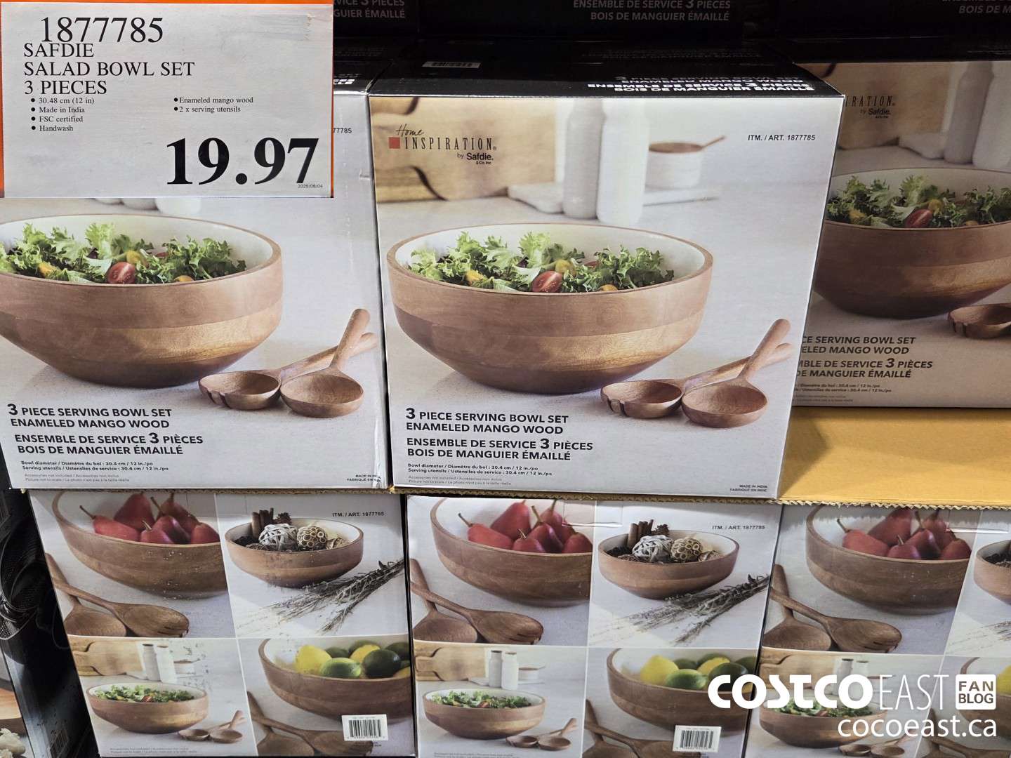 1877785 SAFDIE MANGO WOOD SALAD SET 3 PIECES $19.97