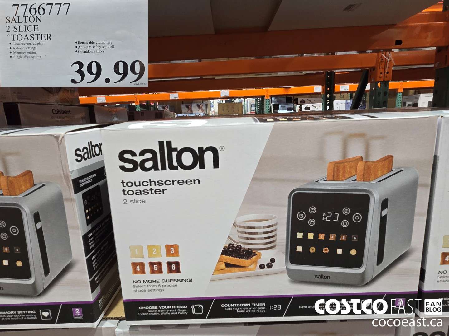 7766777 SALTON TOASTER 2 SLICE $39.99