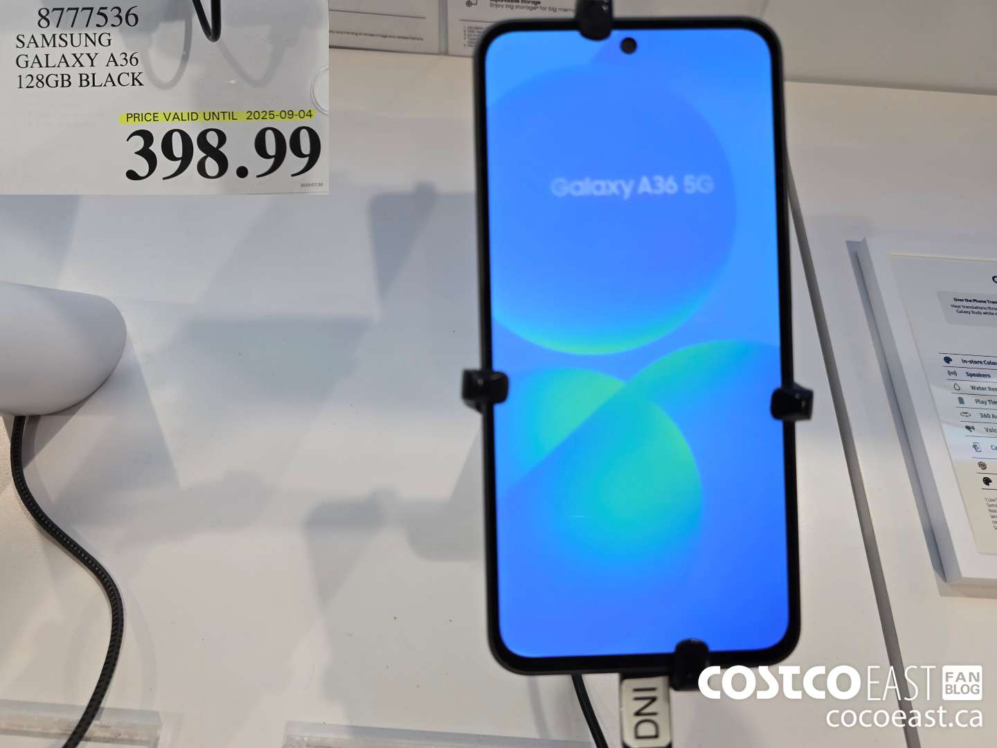 8777536 SAMSUNG GALAXY A36 128GB BLACK $398.99