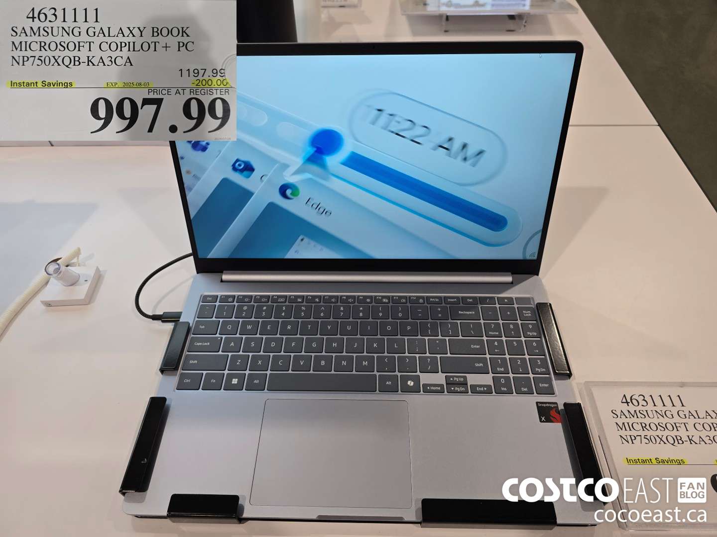 4631111 SAMSUNG GALAXY BOOK MICROSOFT COPILOT+ PC NP750XQB-KA3CA ($200.00 INSTANT SAVINGS EXPIRES ON 2025-08-03) $997.99