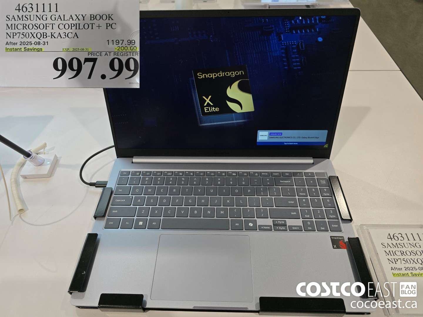 4631111 SAMSUNG GALAXY BOOK MICROSOFT COPILOT+ PC NP750XQB-KA3CA ($200.00 INSTANT SAVINGS EXPIRES ON 2025-08-31) $997.99