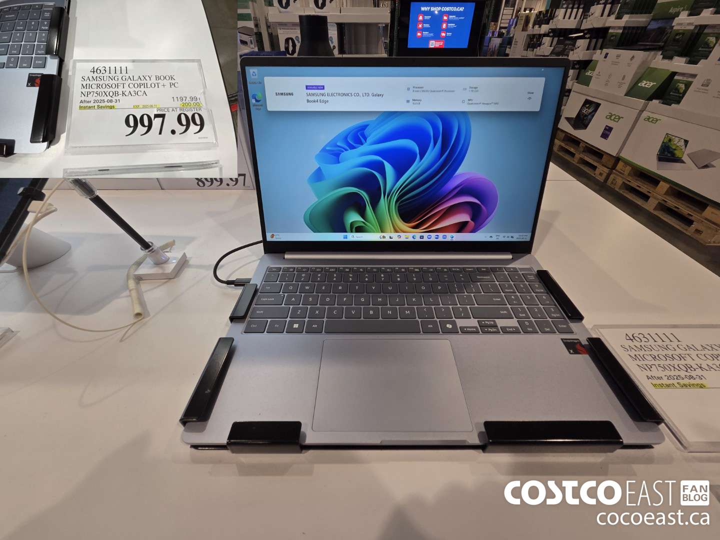 4631111 SAMSUNG GALAXY BOOK MICROSOFT COPILOT+ PC NP750XQB-KA3CA ($200.00 INSTANT SAVINGS EXPIRES ON 2025-08-31) $997.99