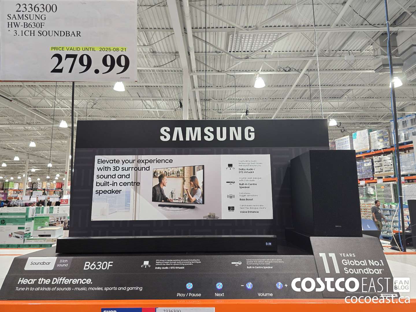 2336300 SAMSUNG HW-B630F 3.1CH SOUNDBAR $279.99