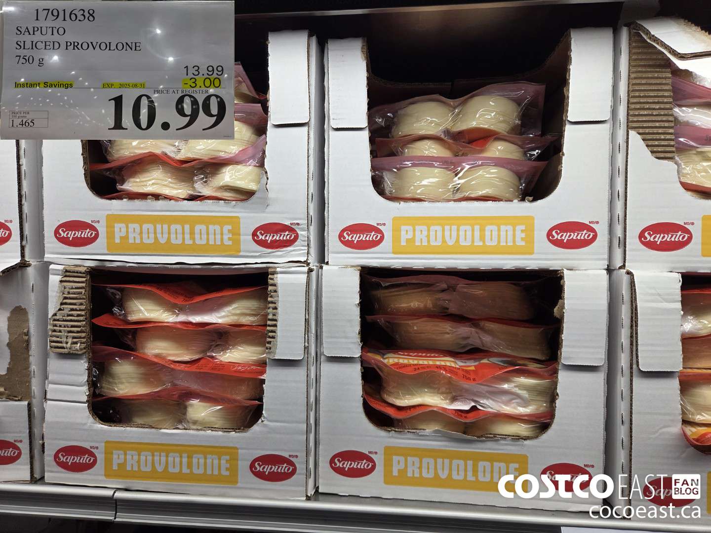 1791638 SAPUTO SLICED PROVOLONE 750 g ($3.00 INSTANT SAVINGS EXPIRES ON 2025-08-31) $10.99