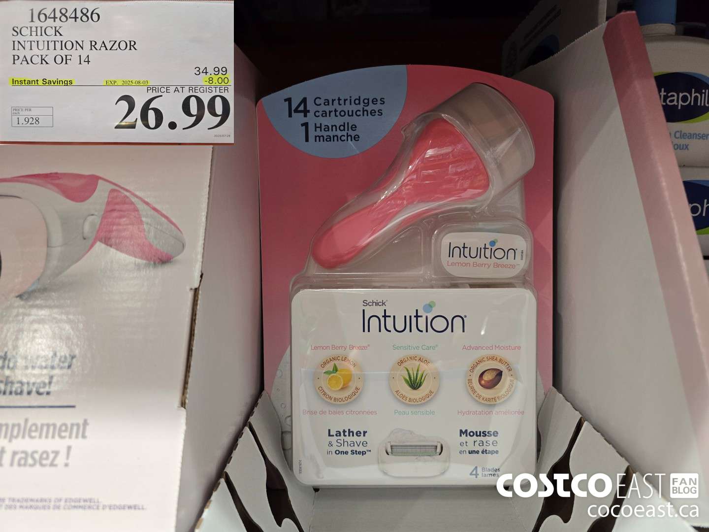 1648486 SCHICK INTUITION RAZOR PACK OF 14 ($8.00 INSTANT SAVINGS EXPIRES ON 2025-08-03) $26.99