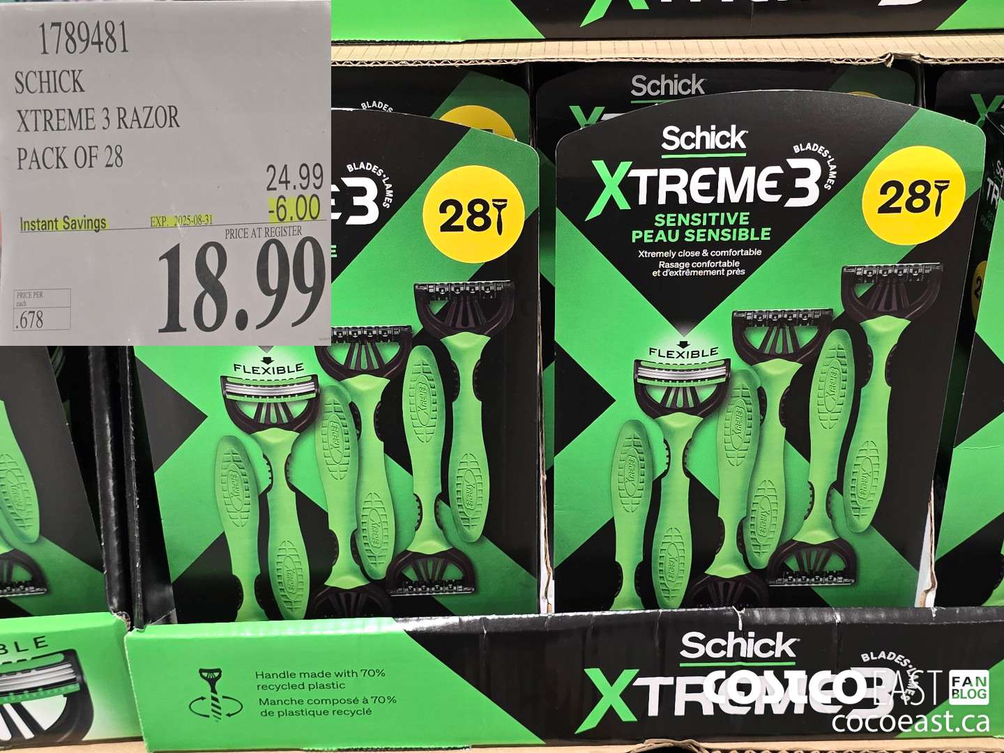 1789481 SCHICK XTREME 3 RAZOR PACK OF 28 ($6.00 INSTANT SAVINGS EXPIRES ON 2025-08-31) $18.99