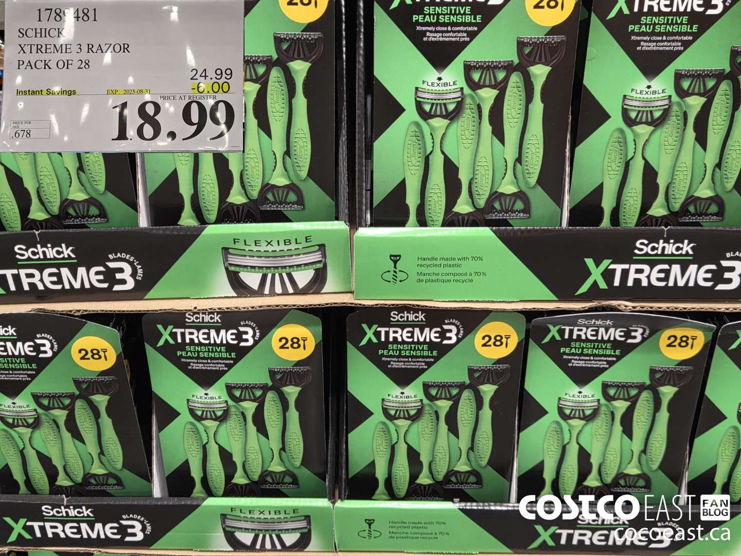 1789481 SCHICK XTREME 3 RAZOR PACK OF 28 ($6.00 INSTANT SAVINGS EXPIRES ON 2025-08-31) $18.99